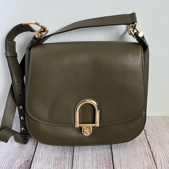MICHAEL KORS Delfina Olive Green Saddlebag Crossbody. NWOT - Picture 2 of 10